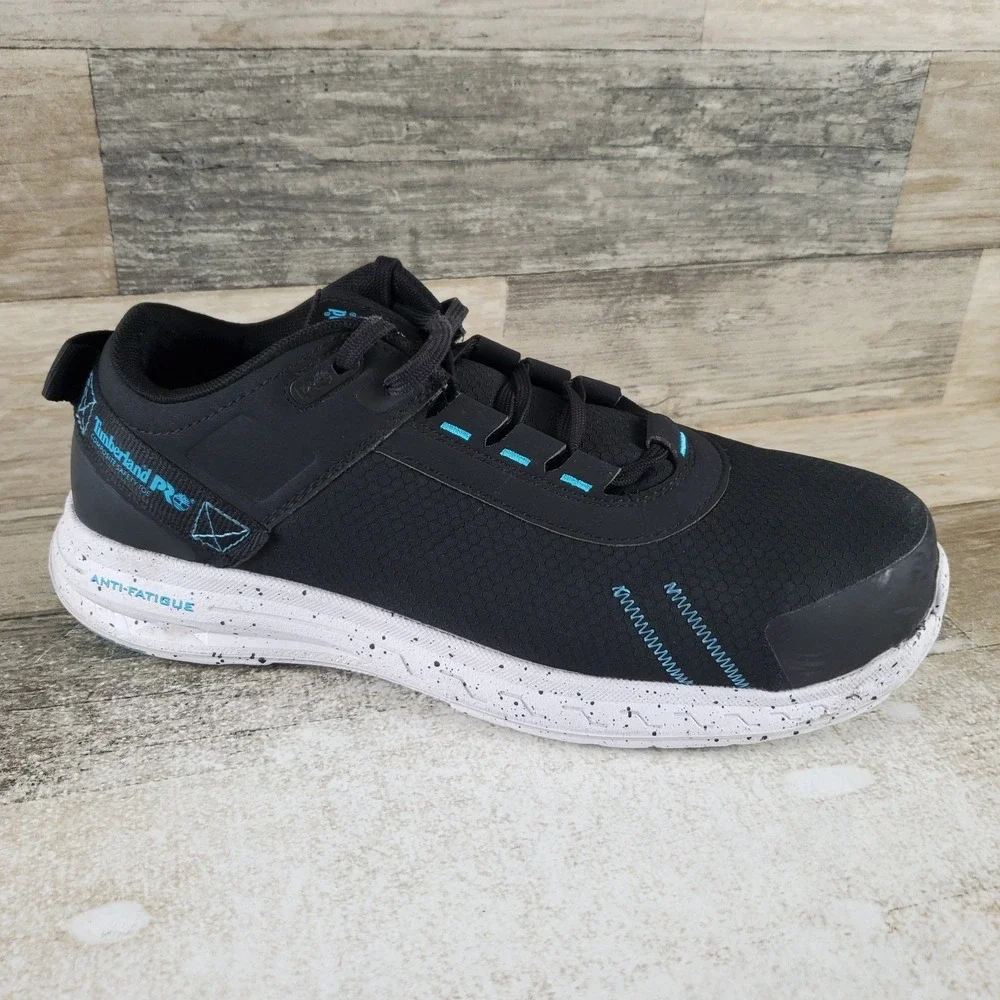 Timberland PRO Overdrive Mens Work Shoes Sz 7.5 W Black Composite Safety Sneaker